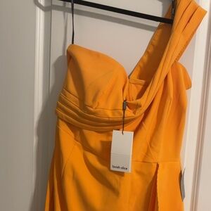 One Strap Yellow Midi Dress